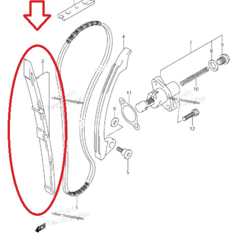 Guia Corrente Distribuição Original 12771-45G10 Suzuki Ltr 450