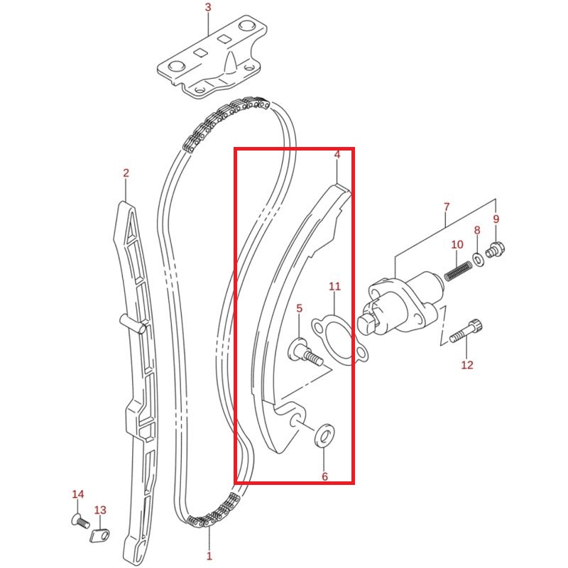 Guia Corrente Distribuição Original 12811-07G01 Suzuki Ltz 400