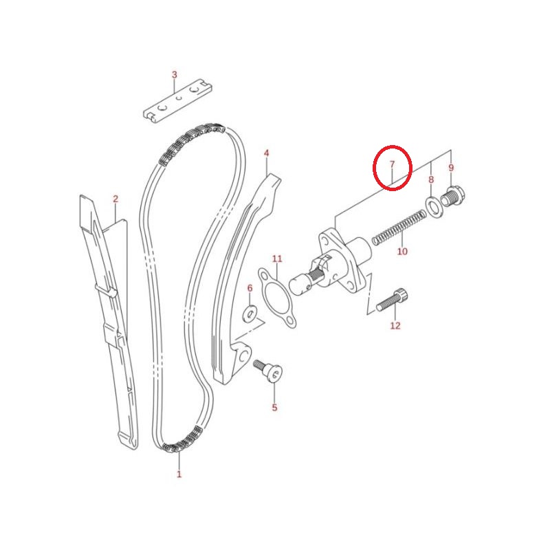 Tensor Corrente Distribuição 12830-45G00 Original Suzuki Ltr 450