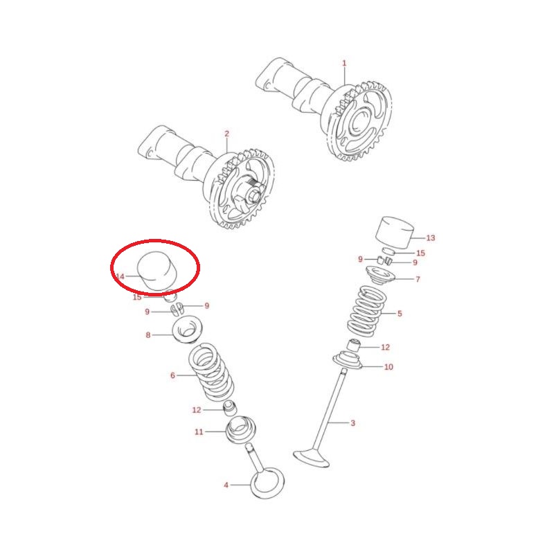 Tucho Válvula do Motor Original Suzuki Ltr 450