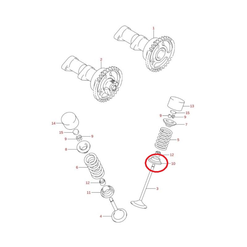 Assento Mola Admissão 12933-35G00 Suzuki Ltr 450