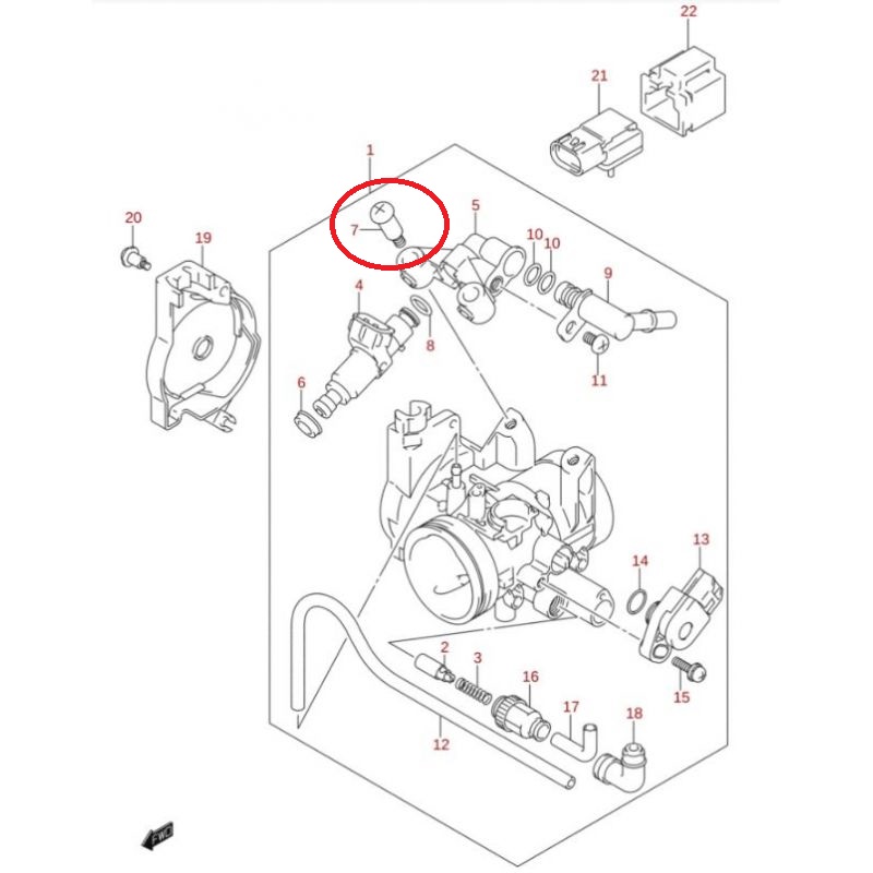 Parafuso da mangueira de combustível original 13601-45G00 Suzuki Ltr 450