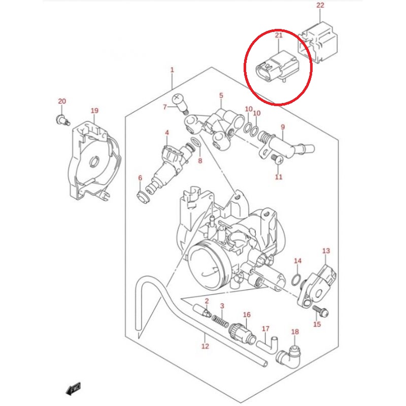 Sensor Pressão de Ar 15620-10G00 Original Suzuki Ltr 450 