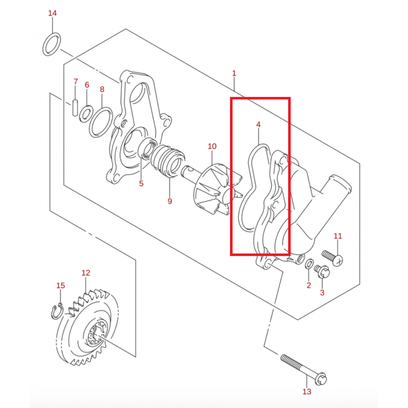 Vedante Bomba Agua 17418-07G00 Suzuki Ltr 450