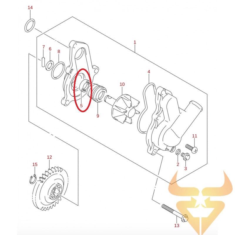 Vedante Bomba Agua 17431-07G00 Original Suzuki Ltr 450 