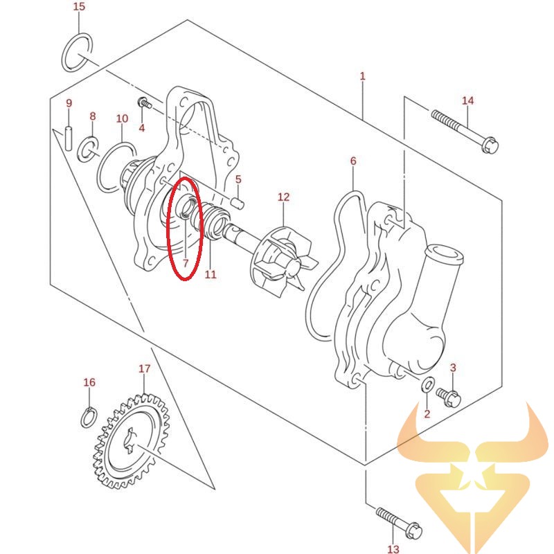 Vedante Bomba Agua 17431-07G00 Original Suzuki Ltz 400