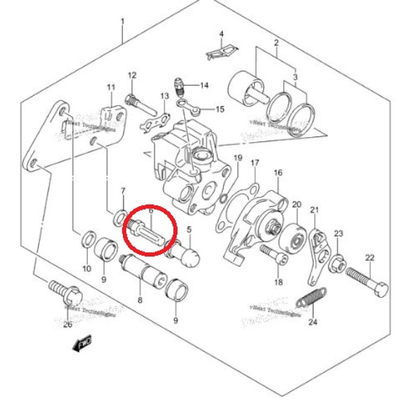 Parafuso Pinça de Travão Traseira 59382-13A00 Suzuki Ltr 450