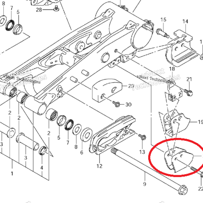 Suporte do Guia De Corrente Original 61342-45G00 Suzuki Ltr 450