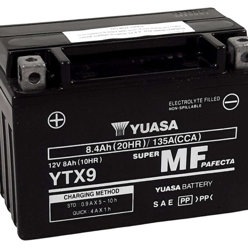 Bateria Yuasa YTX9 Ativada de fábrica